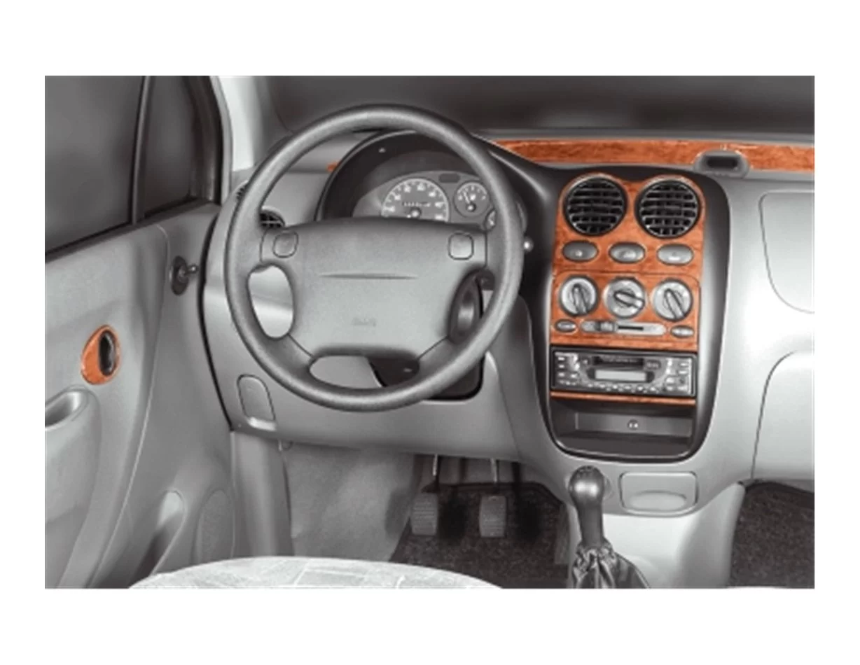 Daewoo Matiz 08.98-01.05 3D Interior Dashboard Trim Kit Dash Trim Dekor 11-Parts - 1 - Interior Dash Trim Kit