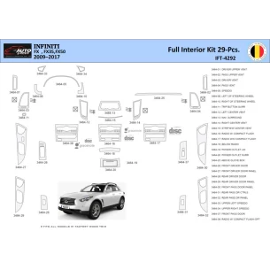 Infiniti FX S51 2009-2017 Interior WHZ Dashboard trim kit 29 Parts 2
