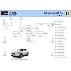 Infiniti FX S51 2009-2017 Interior WHZ Dashboard trim kit 25 Parts 2