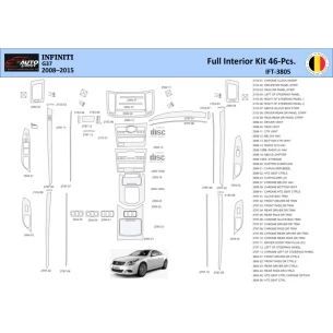 Infiniti G37 2008–2015 Sedan Interior WHZ Dashboard trim kit 46 Parts 2