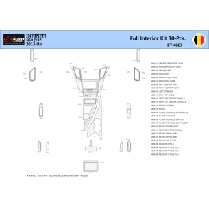 Infiniti Q50 V37 2014–present Interior WHZ Dashboard trim kit 30 Parts 2