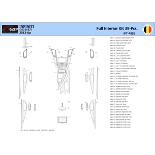 Infiniti Q50 V37 2014–present Interior WHZ Dashboard trim kit 39 Parts 2
