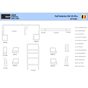 Jeep Cherokee 1992-1995 Interior WHZ Dashboard trim kit 15 Parts 2