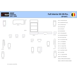 Jeep Cherokee 1997-1999 Interior WHZ Dashboard trim kit 20 Parts