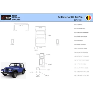 Jeep Wrangler 2003 Interior WHZ Dashboard trim kit 14 Parts 2
