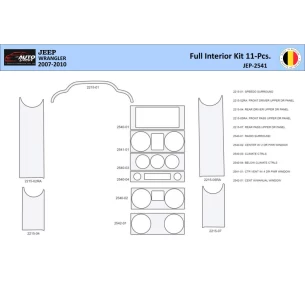 Jeep Wrangler 2007-2010 Interior WHZ Dashboard trim kit 11 Parts 2