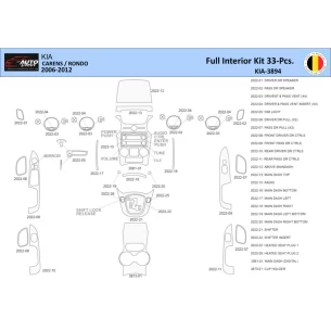 KIA Carens 2009 Interior WHZ Dashboard trim kit 32 Parts 2